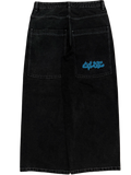 Black Wide Leg GLOE Spell Out Jeans