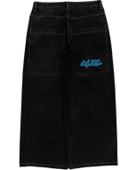 Black Wide Leg GLOE Spell Out Jeans