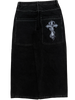 Black Wide Leg GLOE Snake Cross Jeans