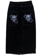 Black Wide Leg GLOE Skull Jeans