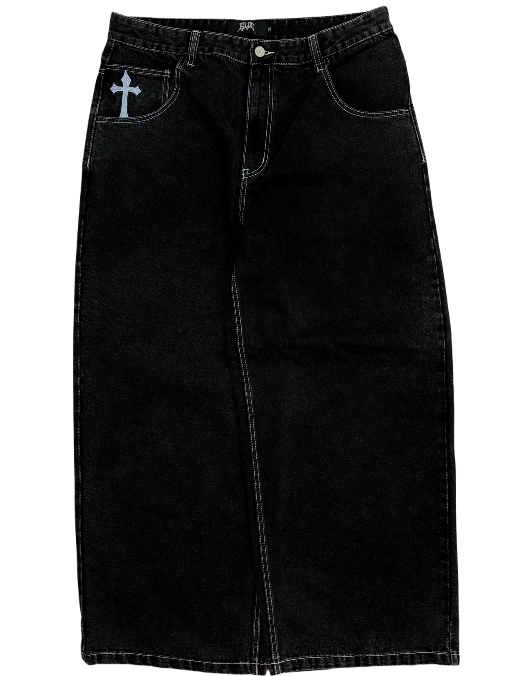 Black Wide Leg GLOE Skull Jeans