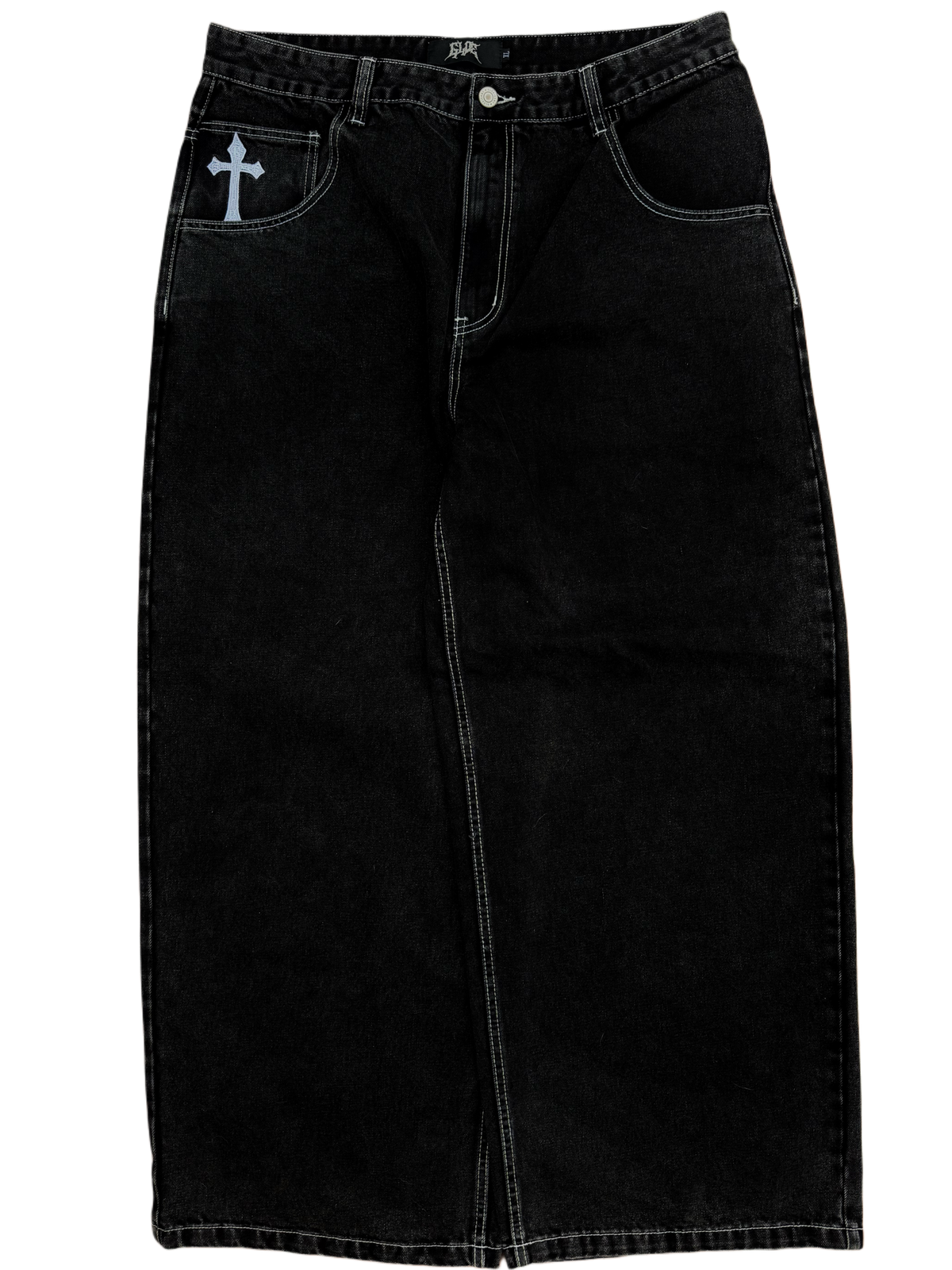 Black Wide Leg GLOE Skull Jeans