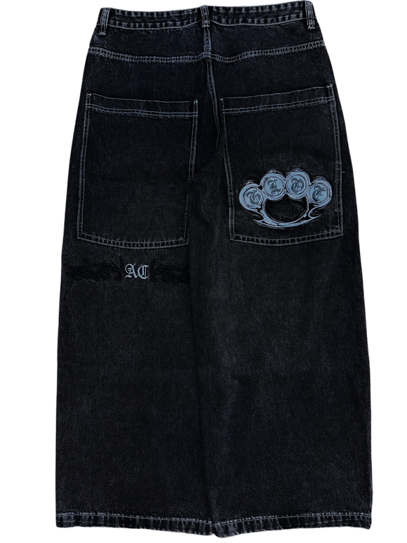 AC X GLOE BLACK WIDE LEG JEANS V2