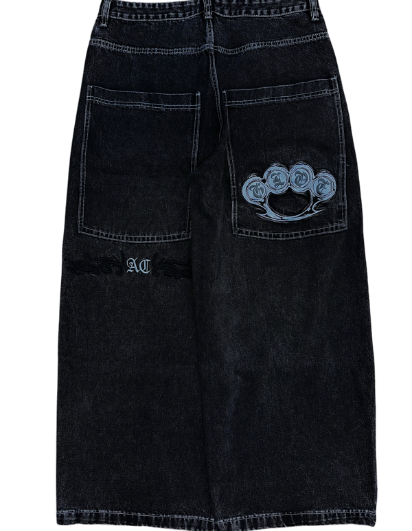 AC X GLOE BLACK WIDE LEG JEANS V2