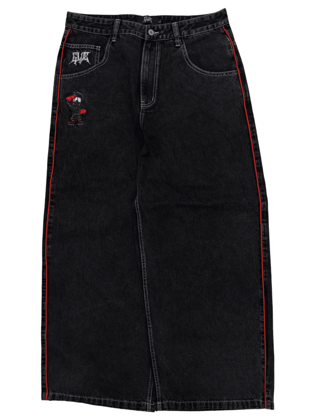 Black Wide Leg GLOE Hazard Jeans V2 - Gloe Product, Inc.