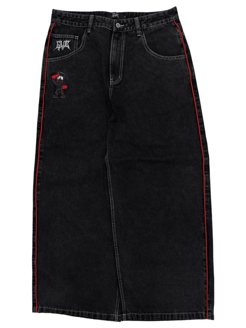 Black Wide Leg GLOE Hazard Jeans V2 - Gloe Product, Inc.