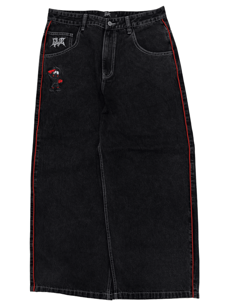 Black Wide Leg GLOE Hazard Jeans V2 - Gloe Product, Inc.